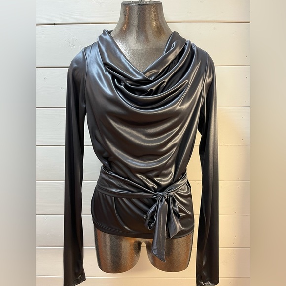 SARAH PACINI – Black Draped Top Size S (no tag, refer to measurements) - Picture 4 of 7